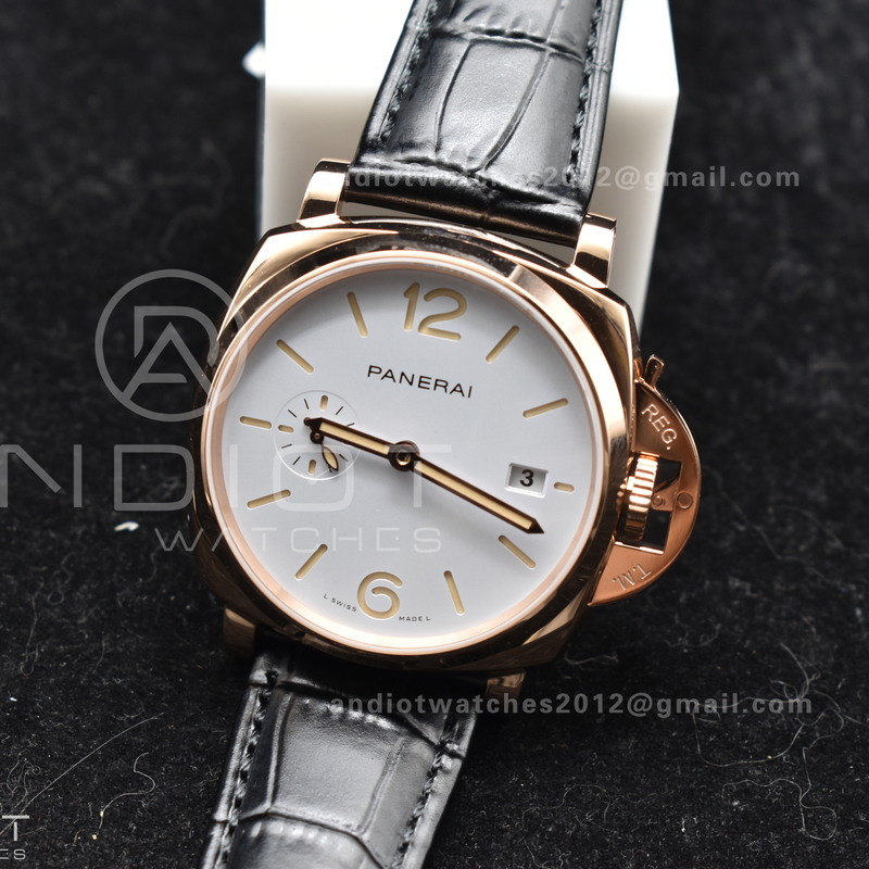 PAM1336 Luminor Due 42mm VSF Best Edition White Dial on Black Leather Strap P900